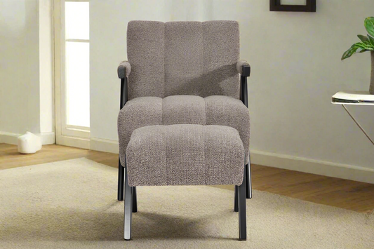 Asher Fabric Accent Chair + Ottoman – Fawn | by Arbor & Elm 2