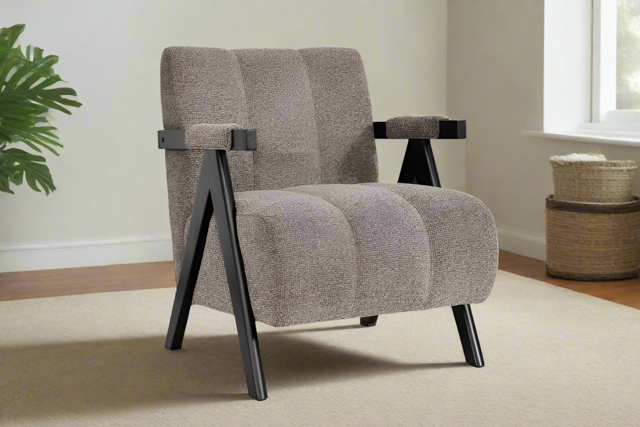 Asher Fabric Accent Chair + Ottoman – Fawn | by Arbor & Elm 4