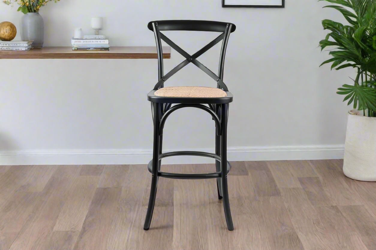 Avenue Black Bar Stool | Sleek Contemporary Style | by Arbor & Elm 2