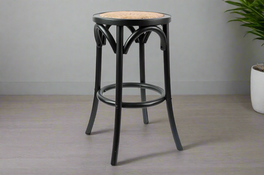 Avenue Kitchen Stool | Black Round Seat | 66cm Height | by Arbor & Elm 2