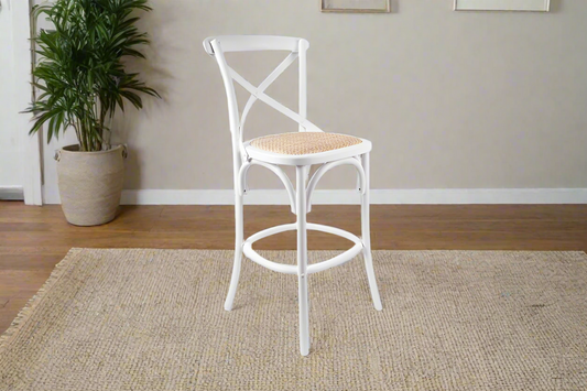 Avenue White Bar Stool | 103 cm Height | by Arbor & Elm 1
