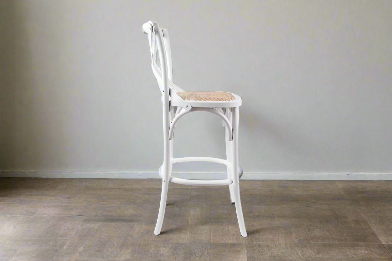 Avenue White Bar Stool | 103 cm Height | by Arbor & Elm 3