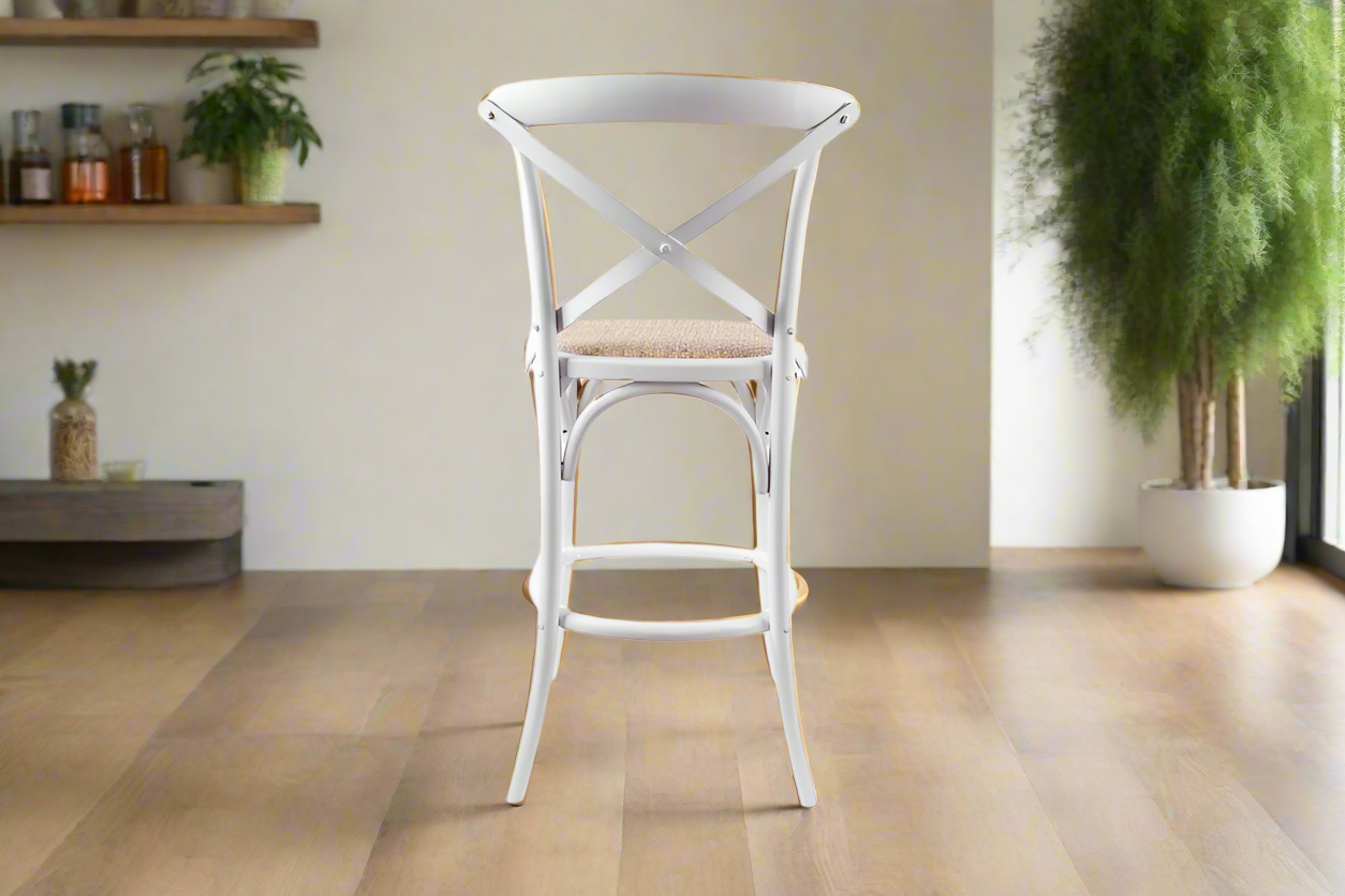 Avenue White Bar Stool | 103 cm Height | by Arbor & Elm 4