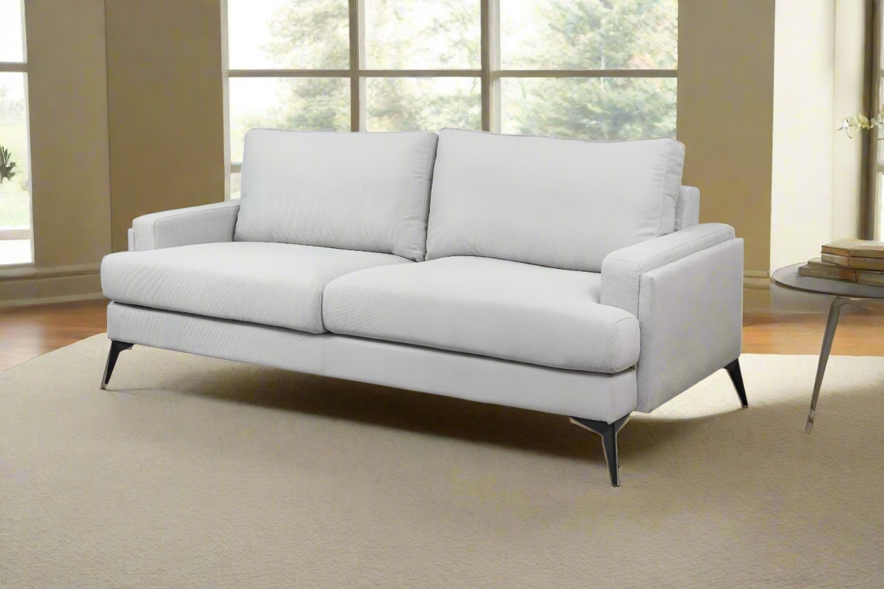 Barclay Hudson 2-Seater Fabric Lounge – Light Grey | by Arbor & Elm 2