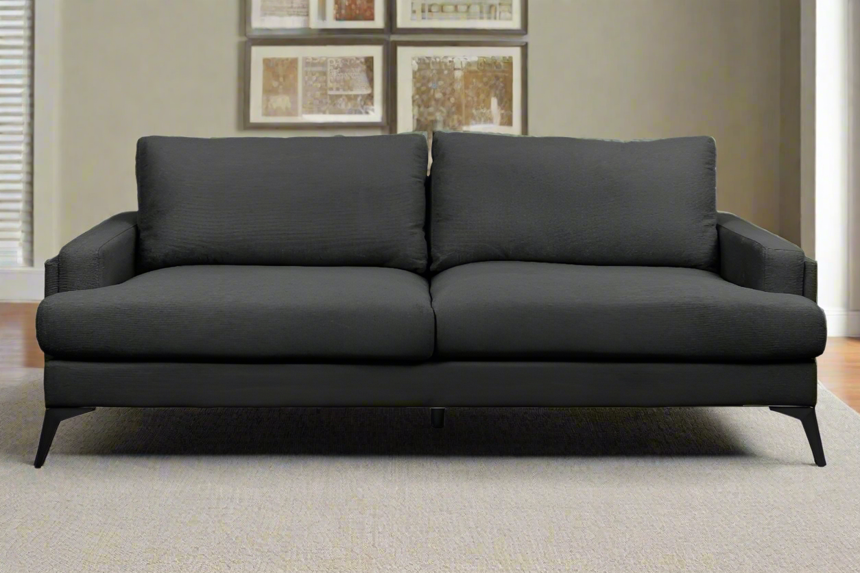 Barclay Hudson 3-Seater Fabric Lounge – Dark Grey | by Arbor & Elm 1