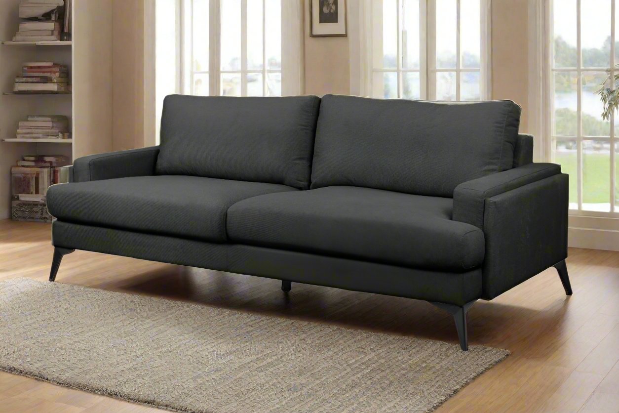 Barclay Hudson 3-Seater Fabric Lounge – Dark Grey | by Arbor & Elm 2