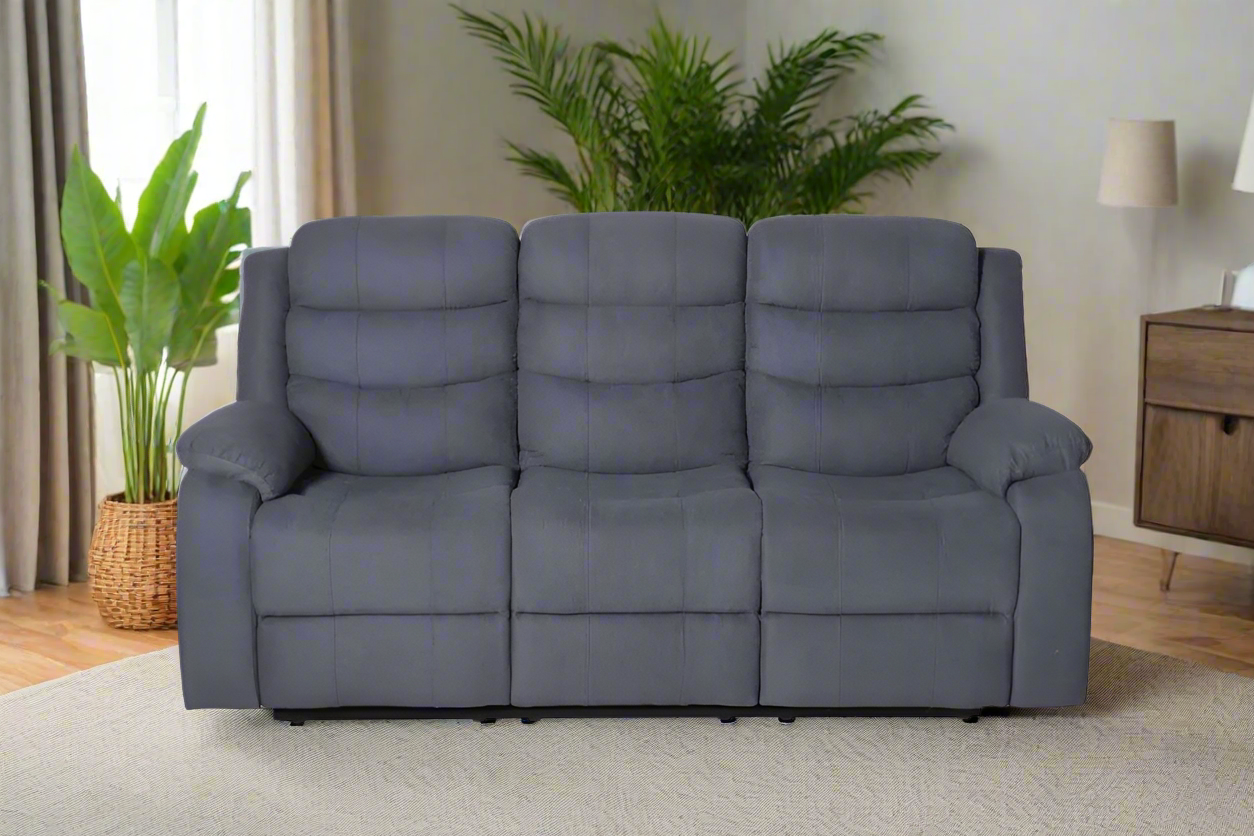 Celeste 3-Piece Recliner Lounge | Modern Medium Grey Finish | by Arbor & Elm 2