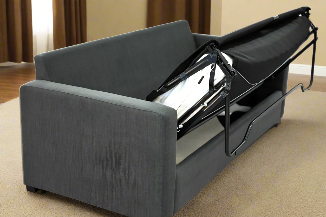 Hudson Queen Sofa Bed with Memory Foam Mattress – Charcoal Fabric | by Arbor & Elm 4