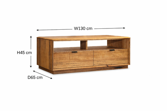 Wooden Coffee Table with dimensions labeled