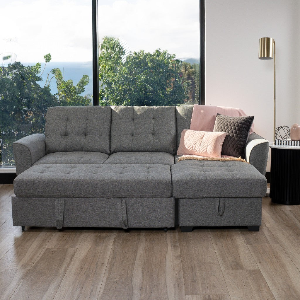 Orion 3-Seater Sofa Bed with Reversible Chaise & Storage – Grey