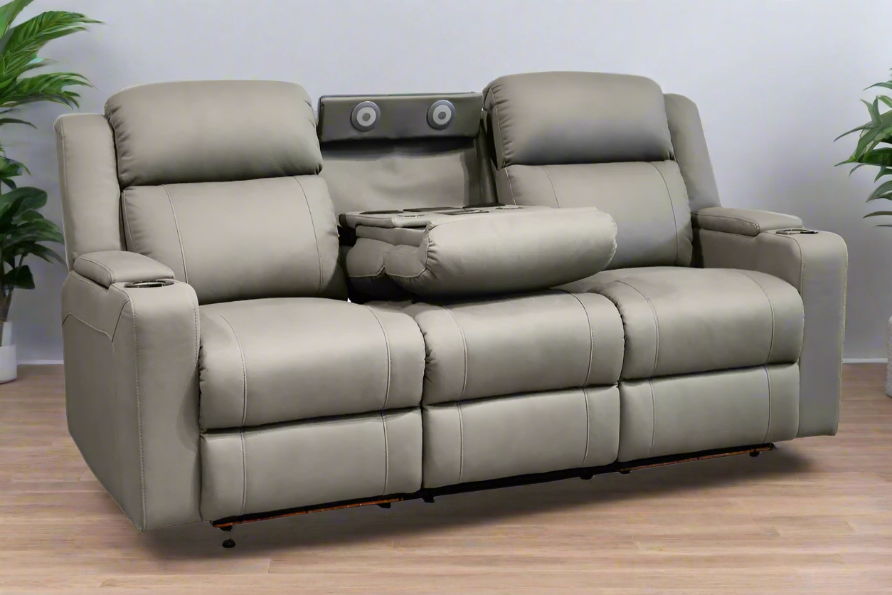 Prestige 3-Seater Electric Recliner Lounge | Grey Upholstery | Premium Comfort by Arbor & Elm 1