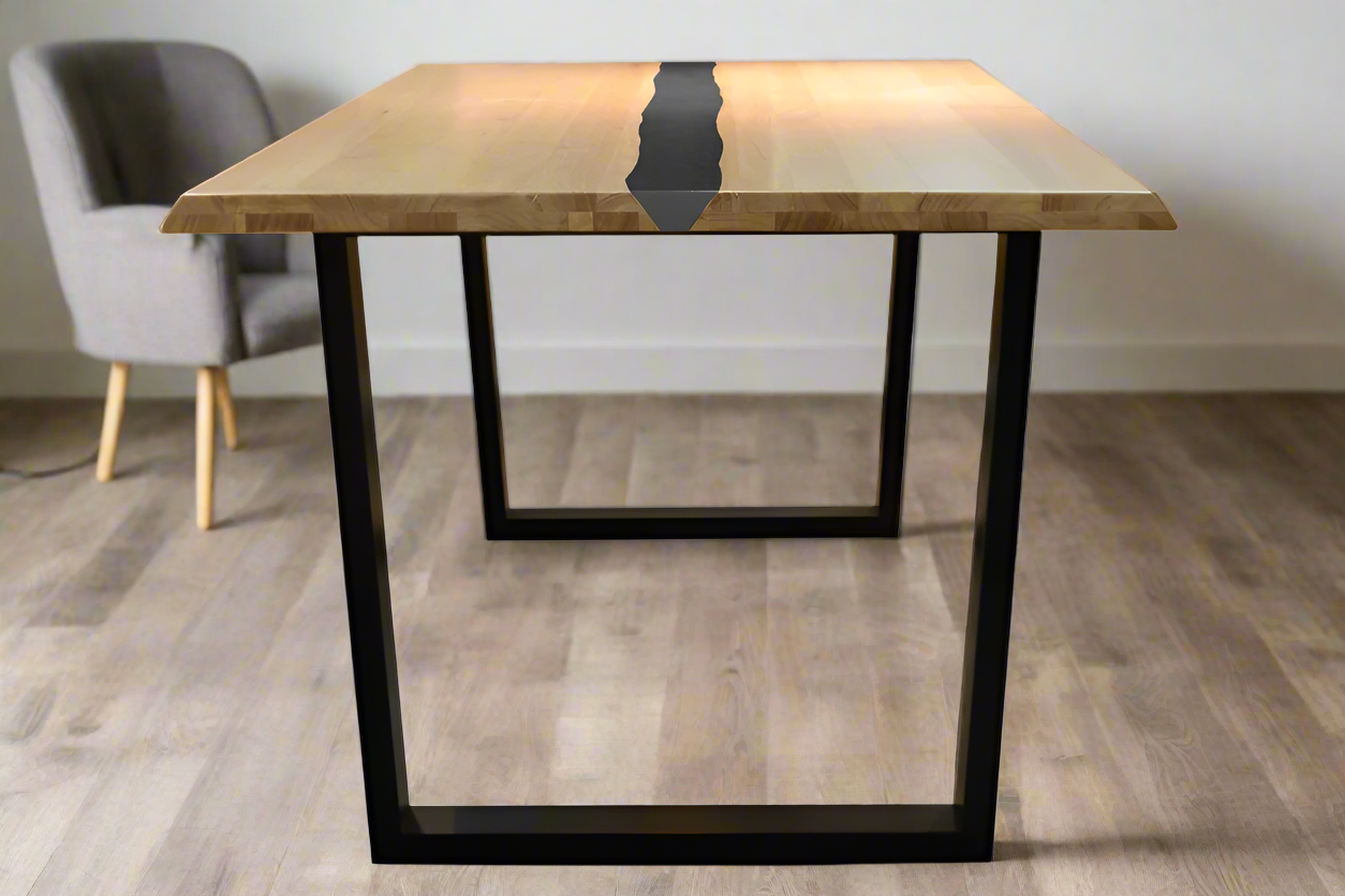 Sierra Dining Table | Modern Natural Wood & Black Finish | 200cm | by Arbor & Elm 3