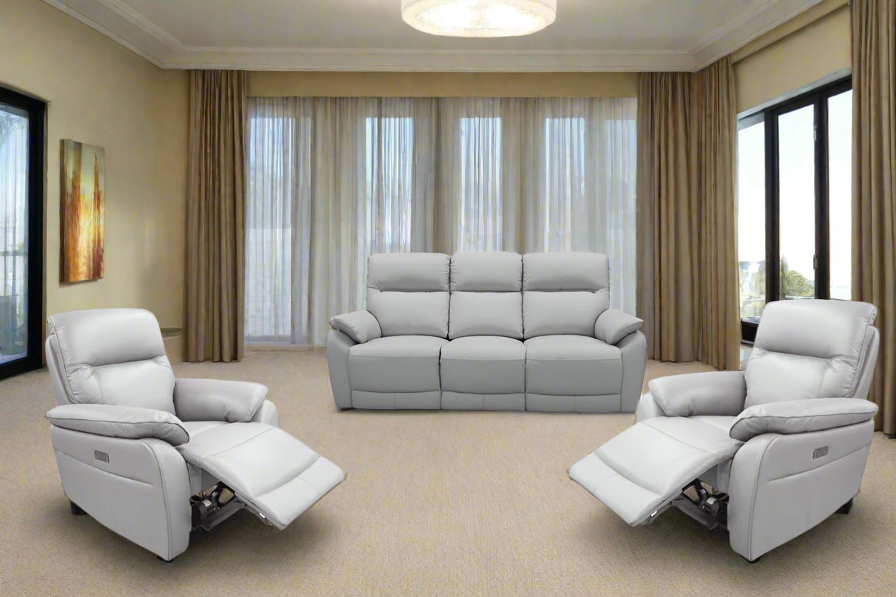 Leather Reclining Lounge Suite