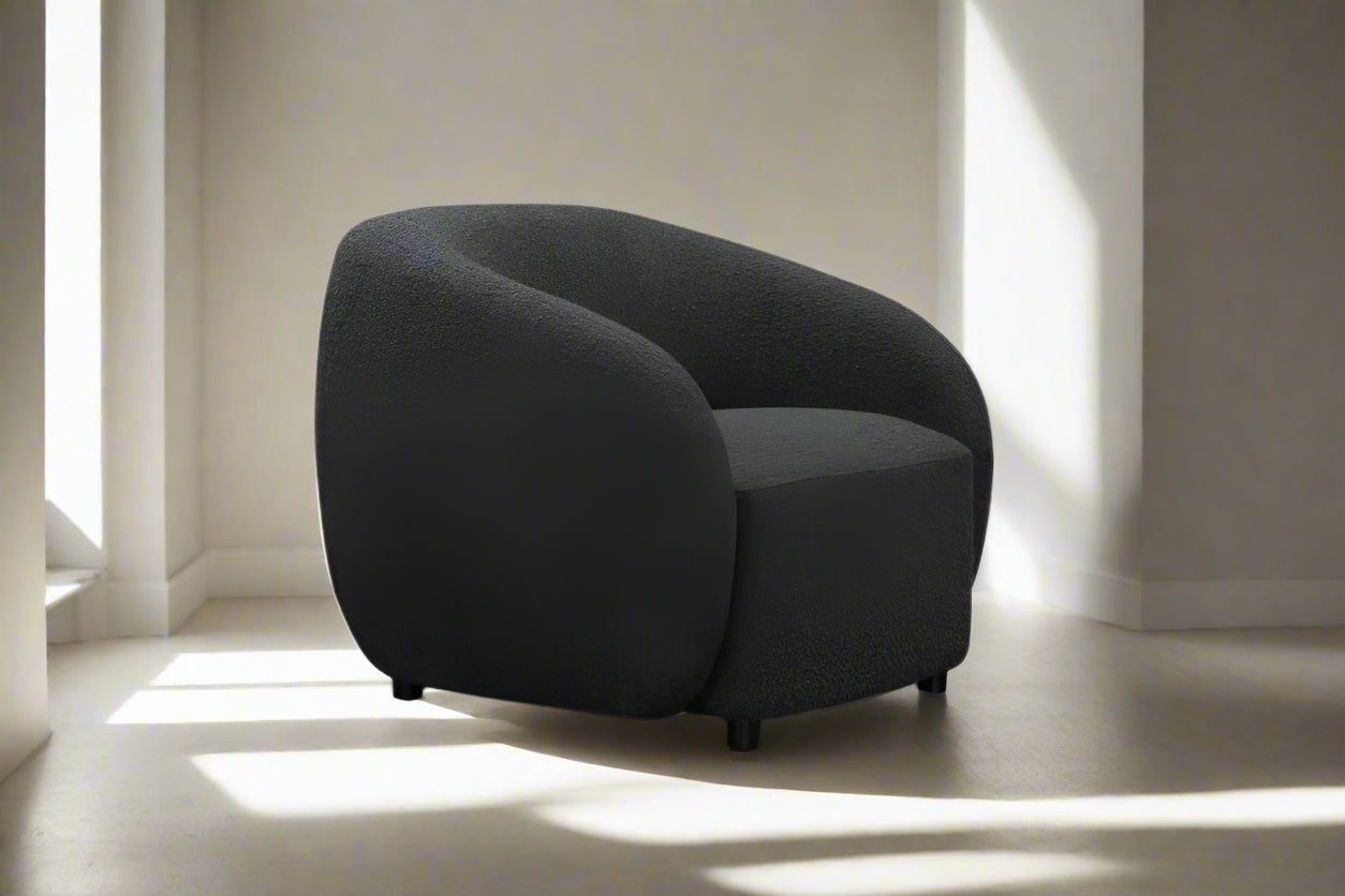 Black armchair on a white background