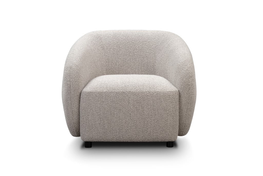 Quartz coloured armchair on a white background