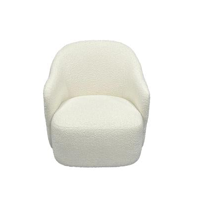 Capri Bouclé Swivel Armchair | White Fabric