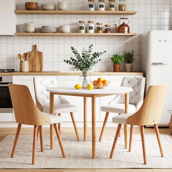 Dining setting with 4 chairs in a kitchen