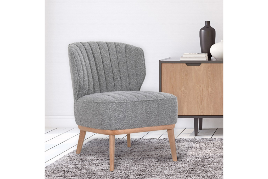 Astoria Accent Chair – Grey Fabric | by Arbor & Elm