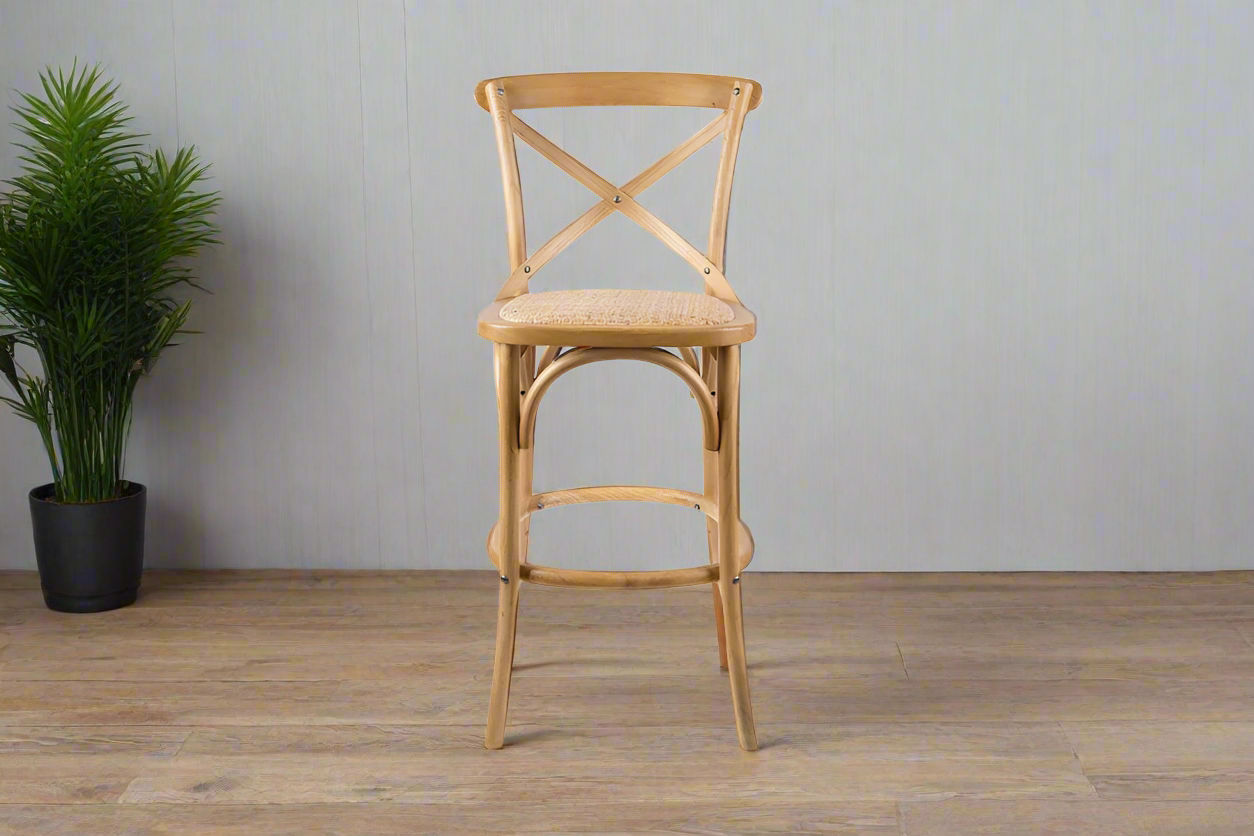 Avenue Bar Stool | Oak Finish | 52 x 49.5 x 103 cm | by Arbor & Elm 1