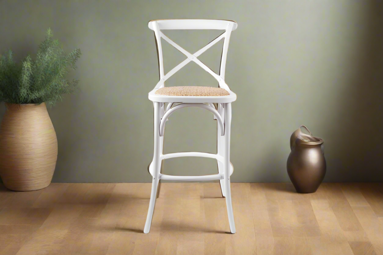 Avenue White Bar Stool | 103 cm Height | by Arbor & Elm 2