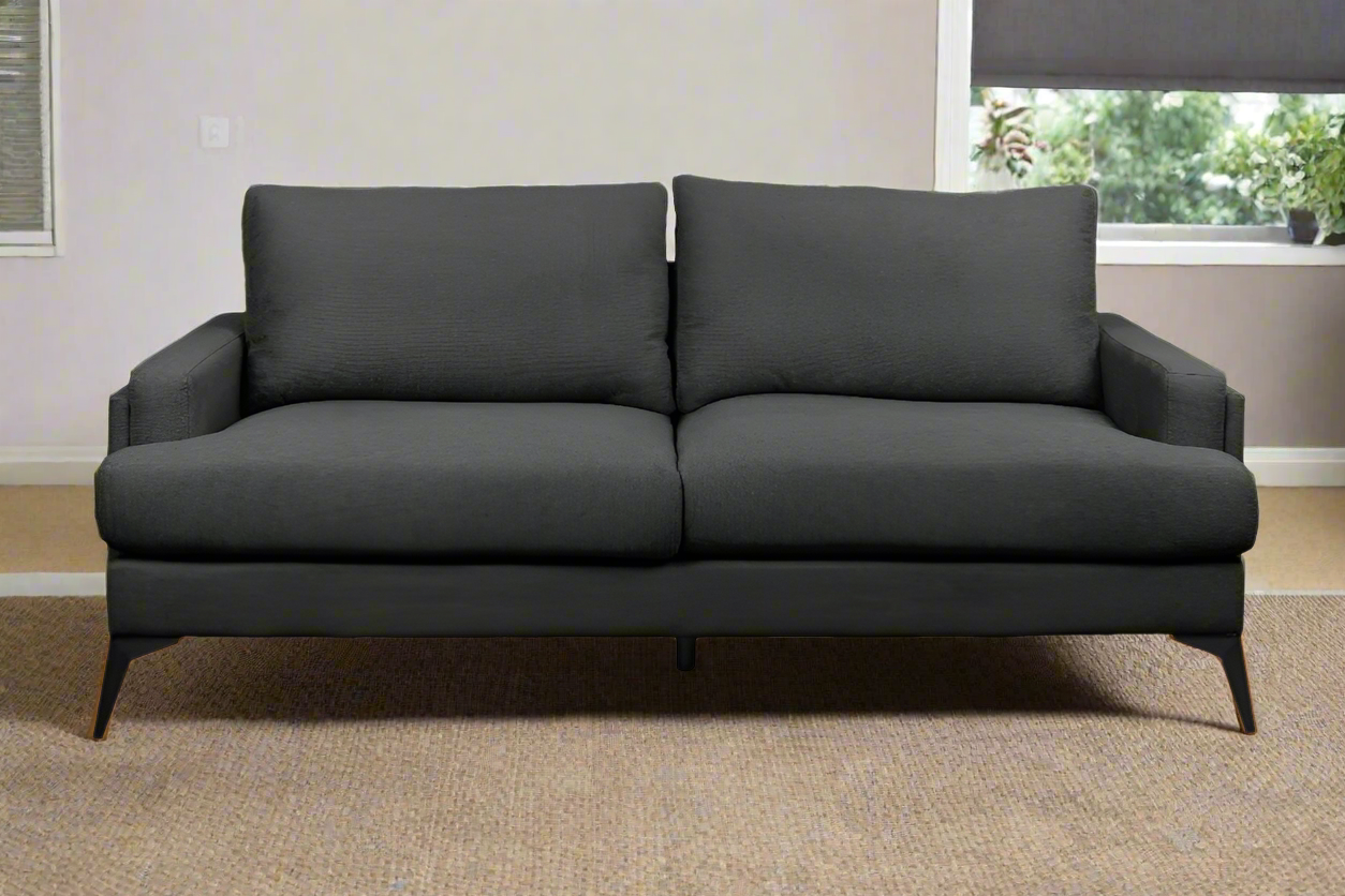 Barclay Hudson 2-Seater Fabric Lounge – Dark Grey | by Arbor & Elm 1
