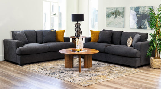 Belongil 2 Seater Feather Filled Lounge | Dark or Light Grey