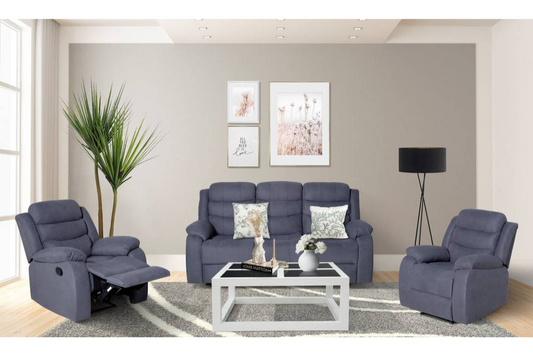 Celeste 3-Piece Recliner Lounge | Modern Medium Grey Finish | by Arbor & Elm 1

