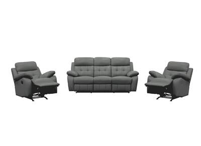 Nova Leather Recliner 3 Seater Sofa plus 2 x Single Recliner Armchairs