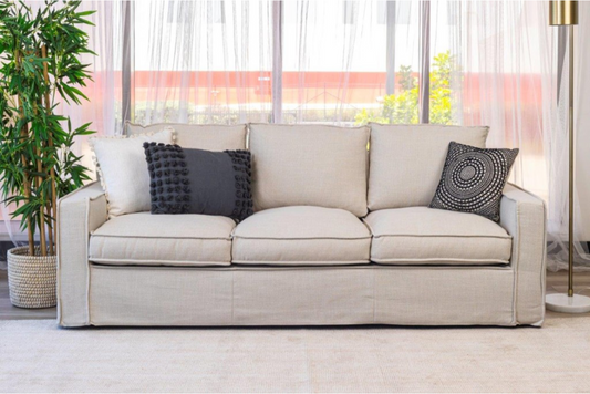 Harrison 3-Seater Lounge – Stone | by Arbor & Elm 1