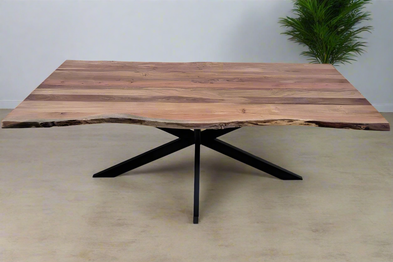 Monaco 240cm Dining Table | Acacia Wood & Black Steel Legs | by Arbor & Elm 1