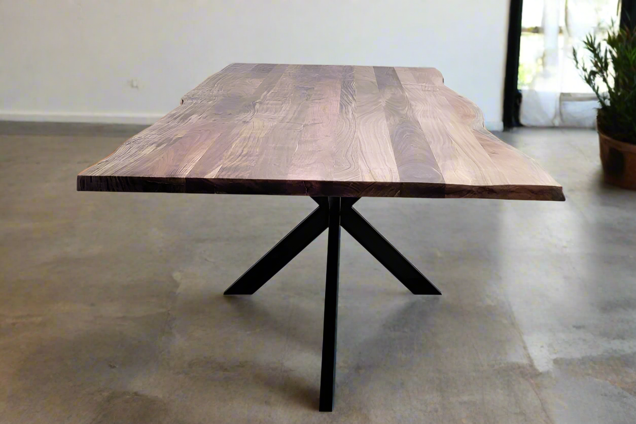 Monaco 240cm Dining Table | Acacia Wood & Black Steel Legs | by Arbor & Elm 3