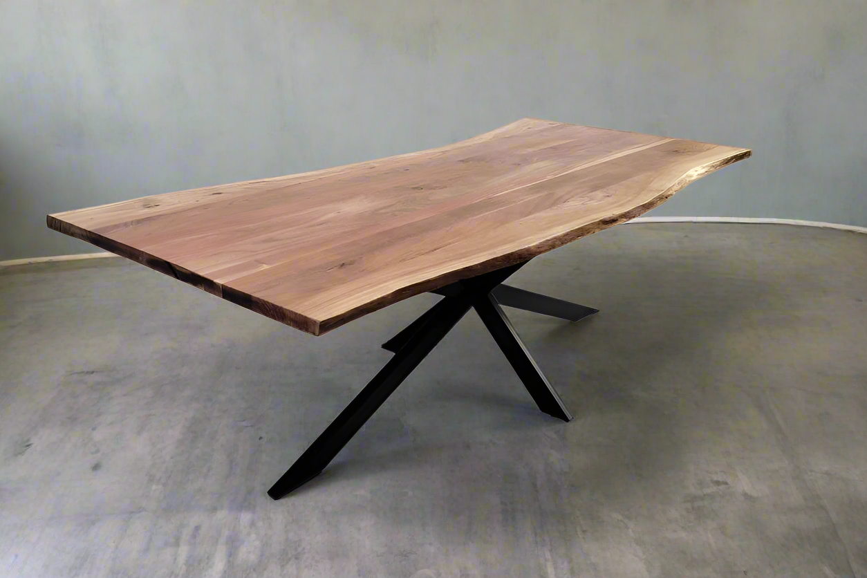 Monaco 240cm Dining Table | Acacia Wood & Black Steel Legs | by Arbor & Elm 2