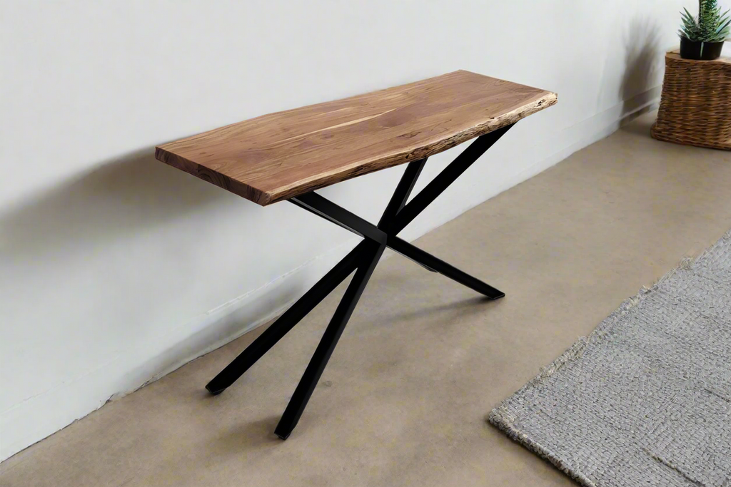 Monaco Console Table | Acacia Wood & Black Steel Legs | 140cm | by Arbor & Elm 1