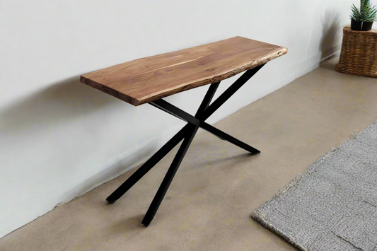 Monaco Console Table | Acacia Wood & Black Steel Legs | 140cm | by Arbor & Elm 1