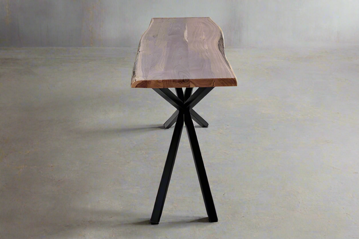 Monaco Console Table | Acacia Wood & Black Steel Legs | 140cm | by Arbor & Elm 2