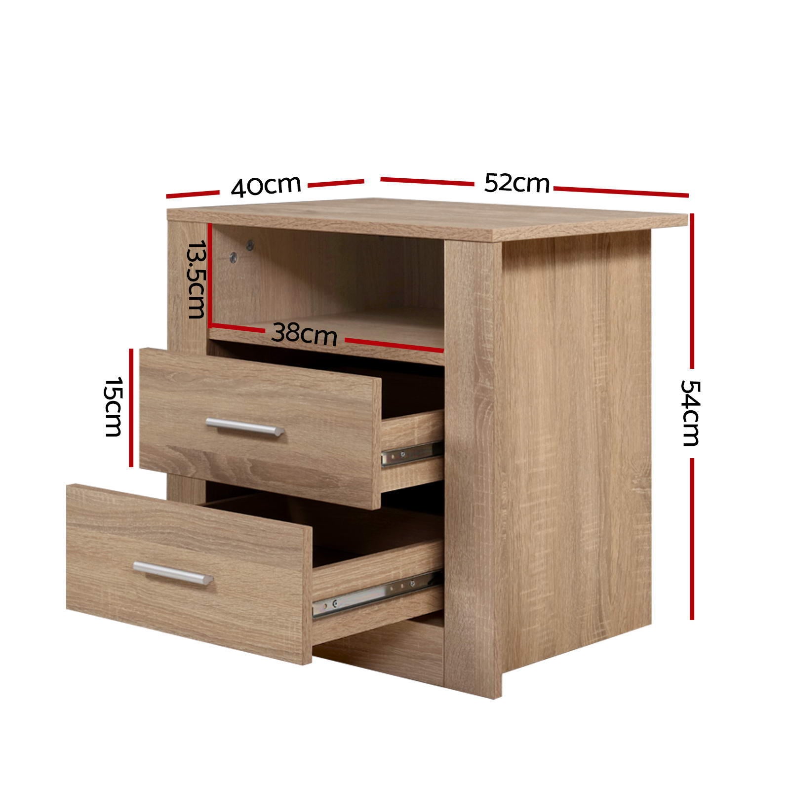 2 x Bedside Tables Dimensions