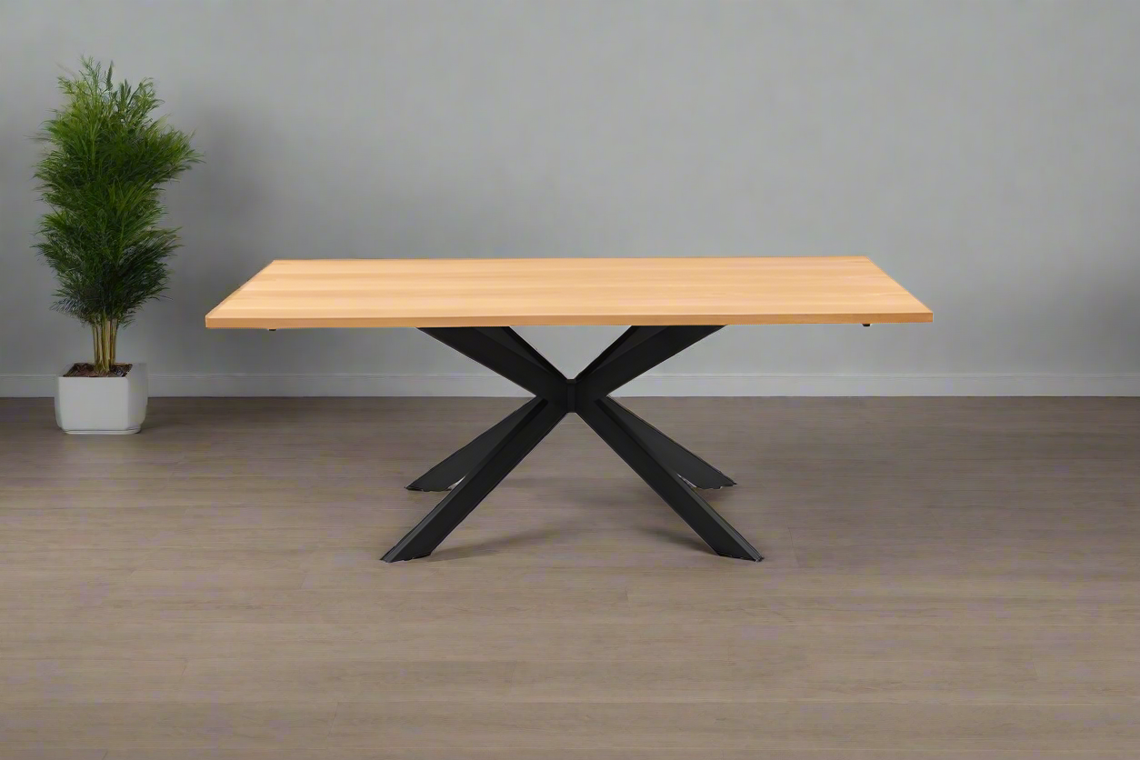 Oakridge 2m Dining Table | Natural Timber Top & Black Legs | by Arbor & Elm 1

