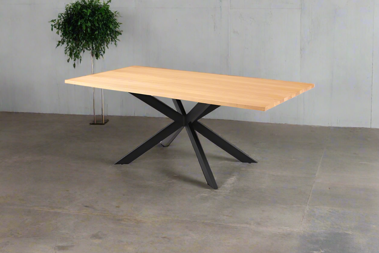Oakridge 2m Dining Table | Natural Timber Top & Black Legs | by Arbor & Elm 2