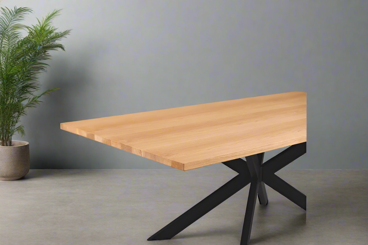 Oakridge 2m Dining Table | Natural Timber Top & Black Legs | by Arbor & Elm 4