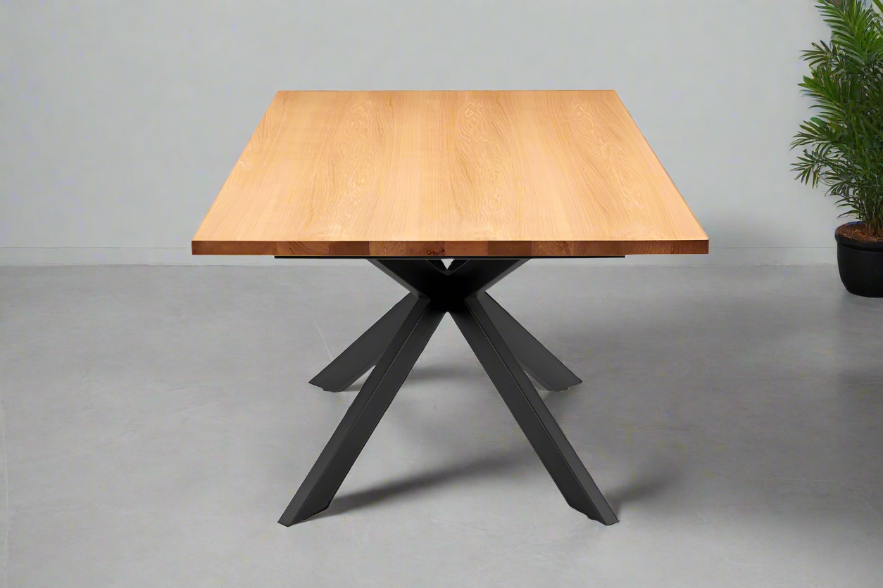 Oakridge 2m Dining Table | Natural Timber Top & Black Legs | by Arbor & Elm 3