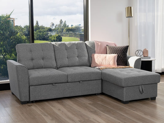 Orion 3-Seater Sofa Bed with Reversible Chaise & Storage – Grey