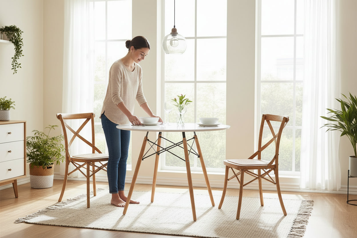 Arbor & Elm Dining Table Round White 100CM