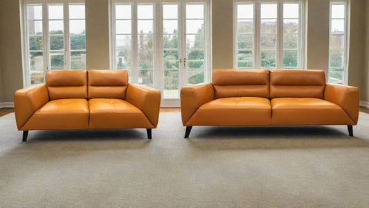 Lennox 3+2 Seater – Tangerine | by Arbor & Elm