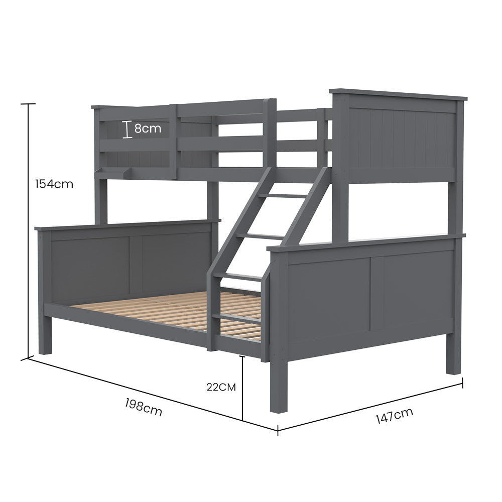 Dimensions of Single over double bed