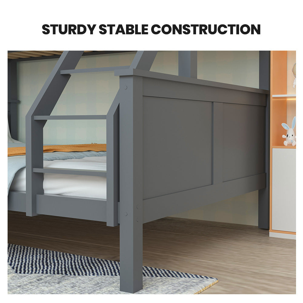 Single over double bed showing sturdy construction
