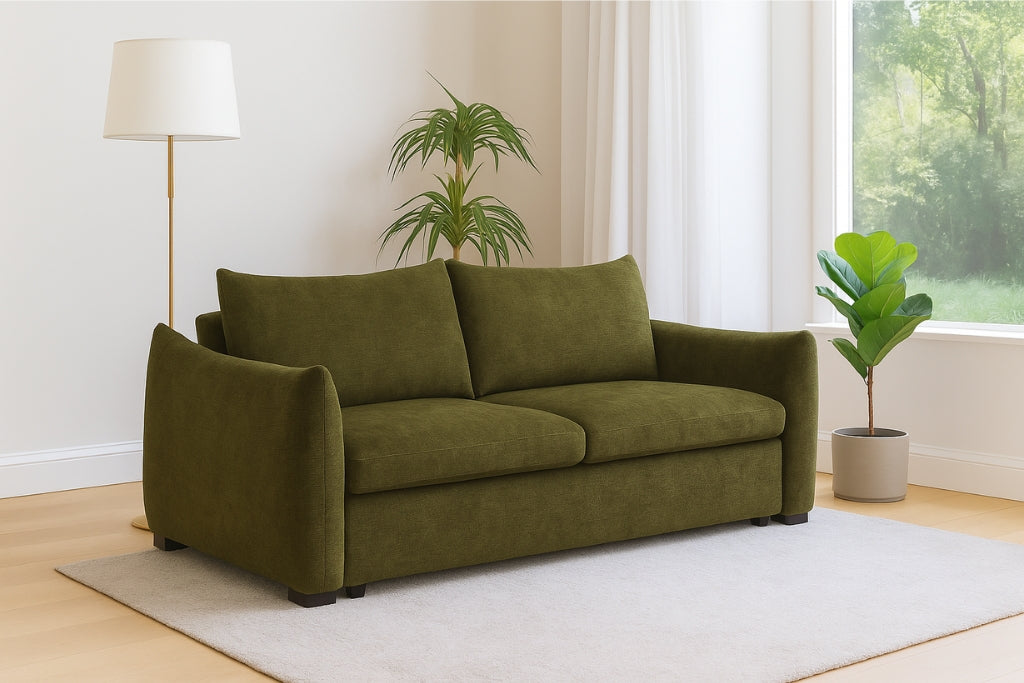 Marlo Fabric 3 Seater Sofa Bed | Grey or Green | by Arbor & Elm