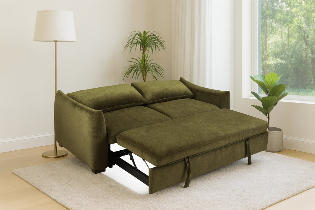Marlo Fabric 3 Seater Sofa Bed | Grey or Green | by Arbor & Elm