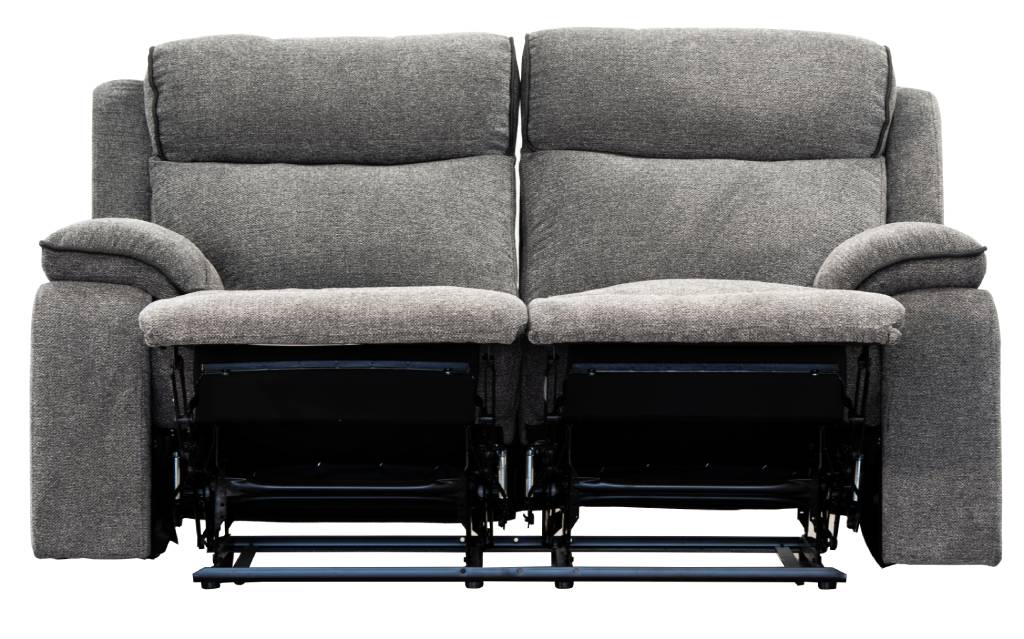 Gray reclining sofa on a white background