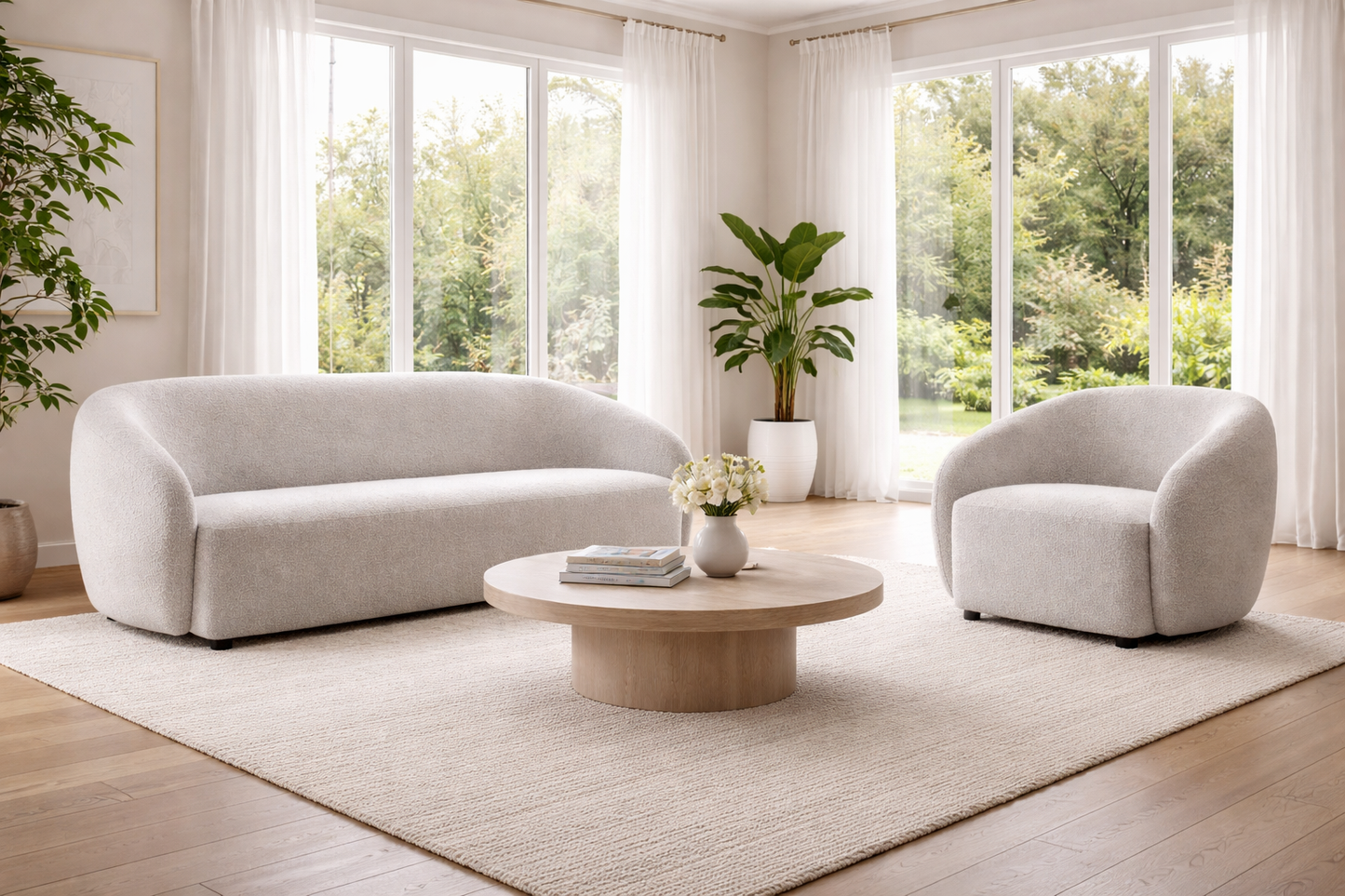Aspen Boucle 3 Seat + Armchair Sofa Set | by Arbor & Elm
