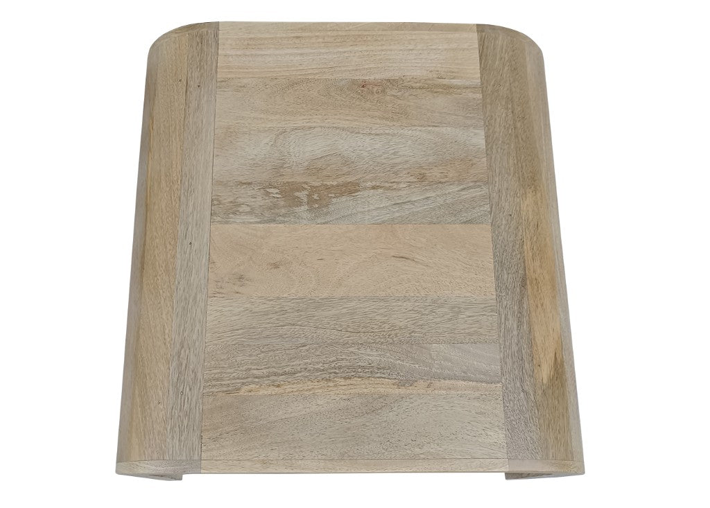 Aurelia Natural Timber Coffee / Side Table | Curved Modern Waterfall Design | 60 x 60 x 40cm